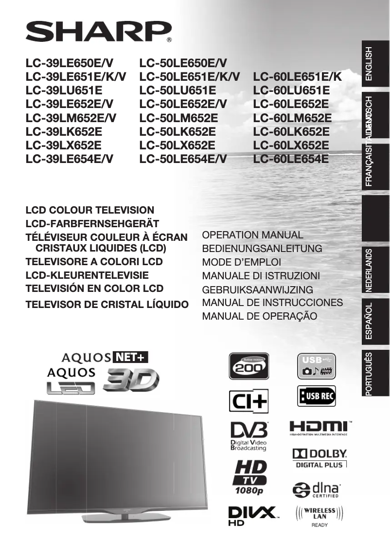 Image de la première page du manuel de l'appareil LC-39LE651V