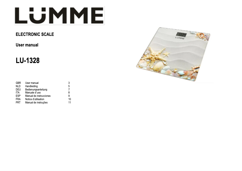 Page n°1 - Manuel utilisateur LUMME LU-1328