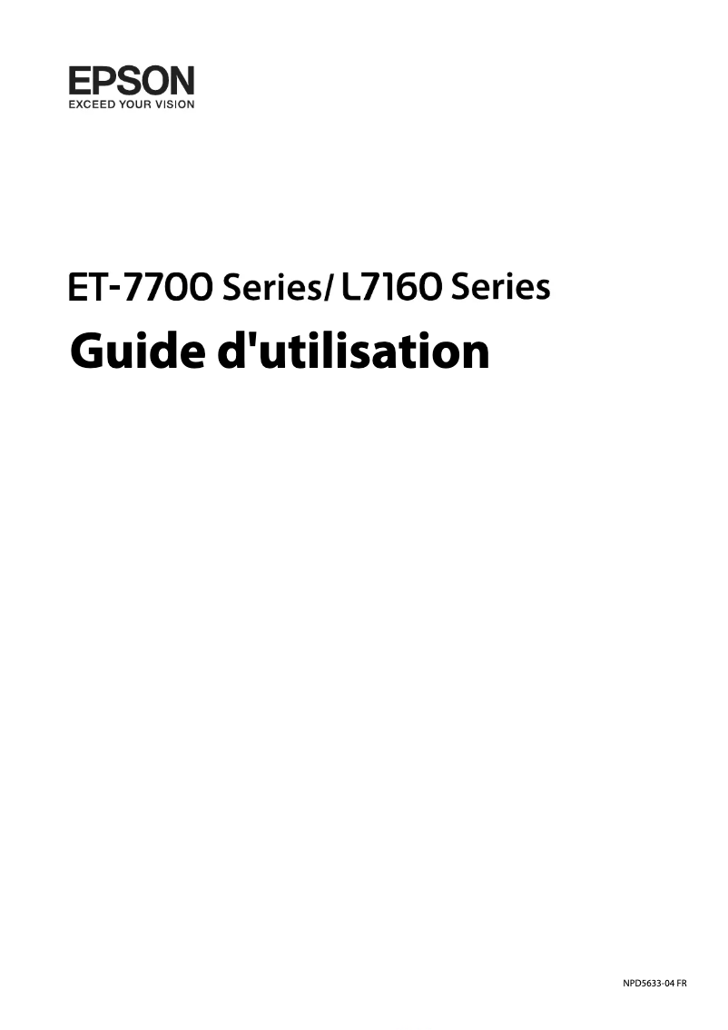 Page 1 de la notice Manuel utilisateur Epson EcoTank L7160