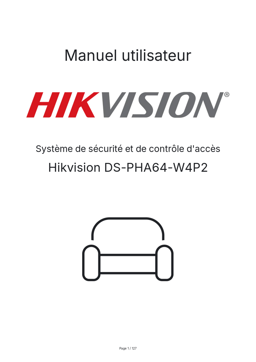 Image de la première page du manuel de l'appareil DS-PHA64-W4P2