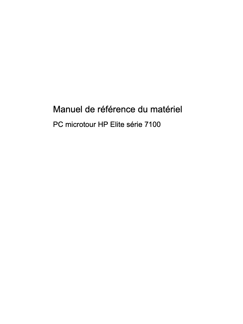 Image de la première page du manuel de l'appareil Elite 7100