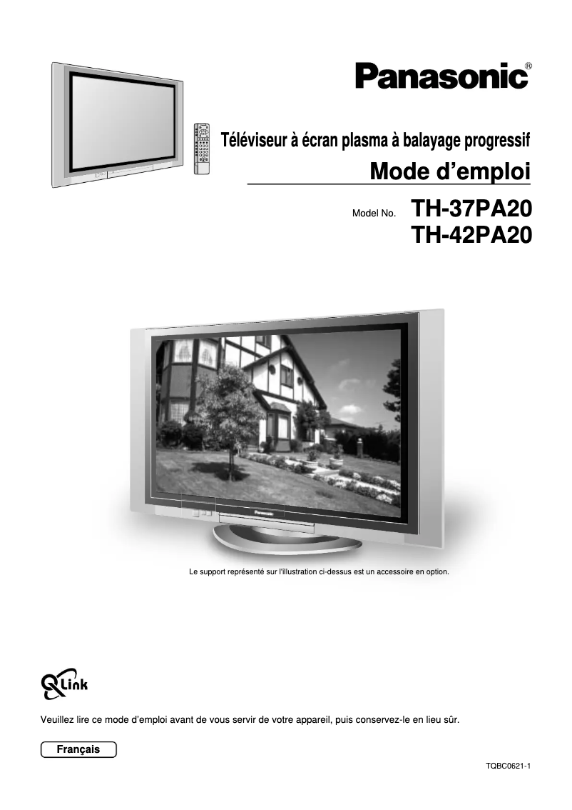 Page 1 of the manual User Manual Panasonic Viera TH-42PA20E