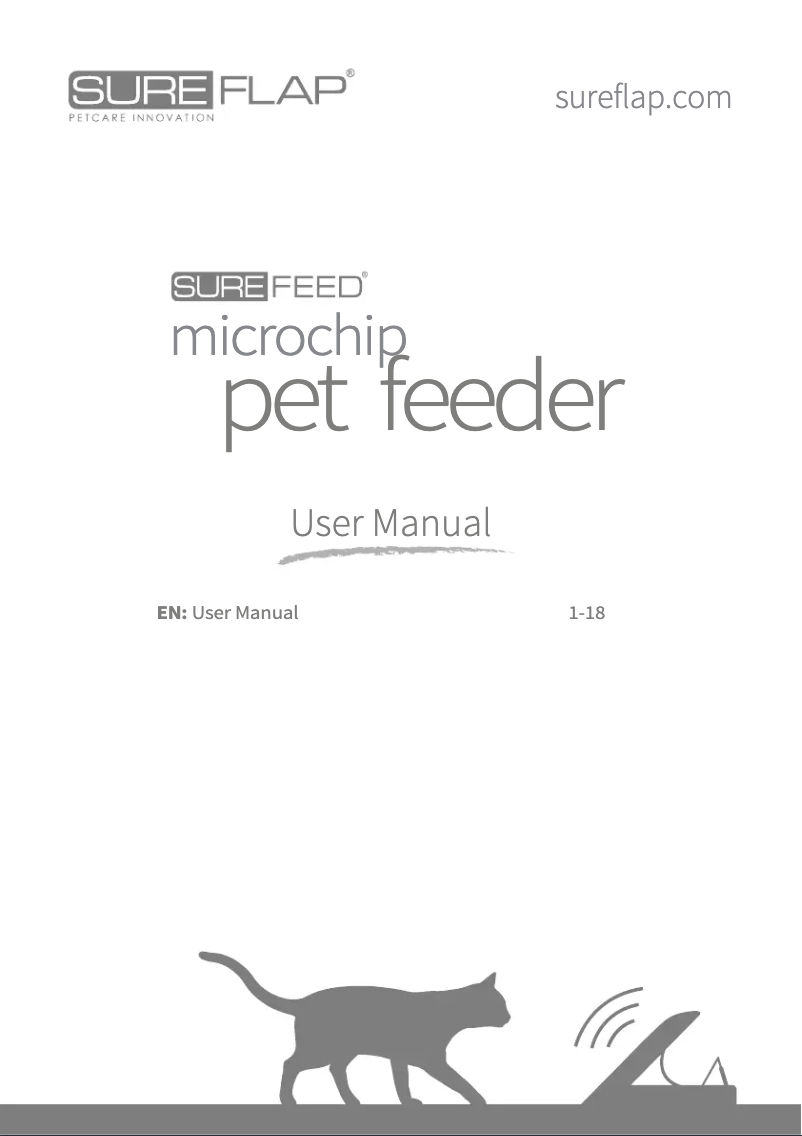 Image de la première page du manuel de l'appareil SureFeed Microchip PetFeeder