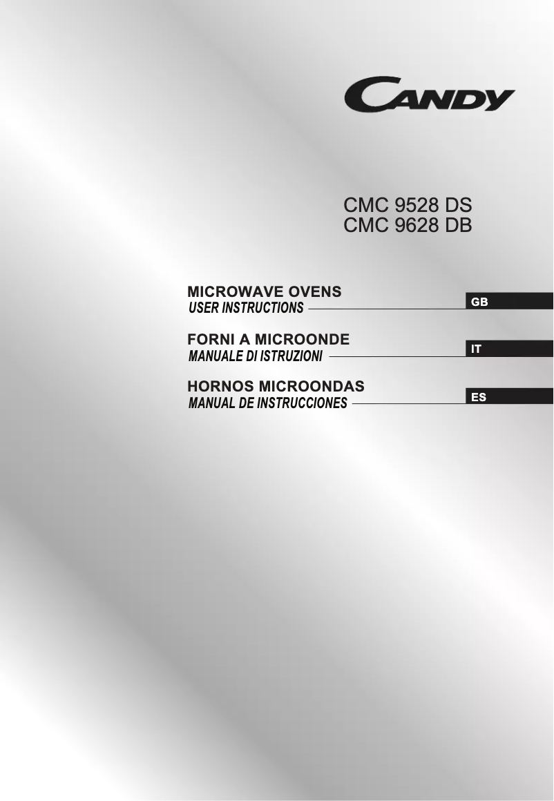 Page 1 of the manual User Manual Candy CMC 9628 DB