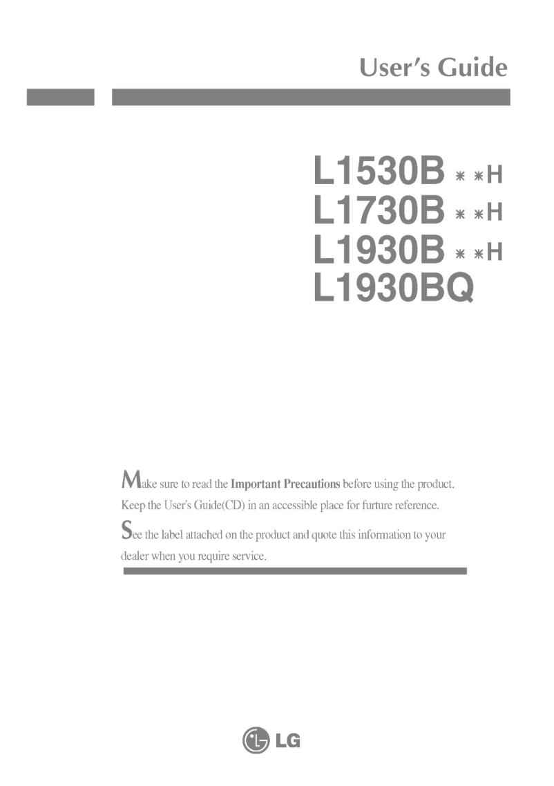 Page 1 de la notice Manuel utilisateur LG L1930BQSNH