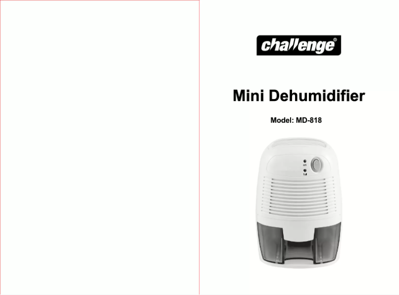 Page n°1 - Manuel utilisateur Challenge MD-818