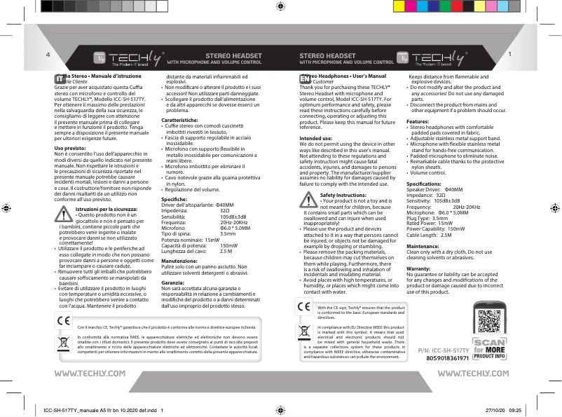 Página 1 del manual Manual de usuario Techly ICC-SH-517TY
