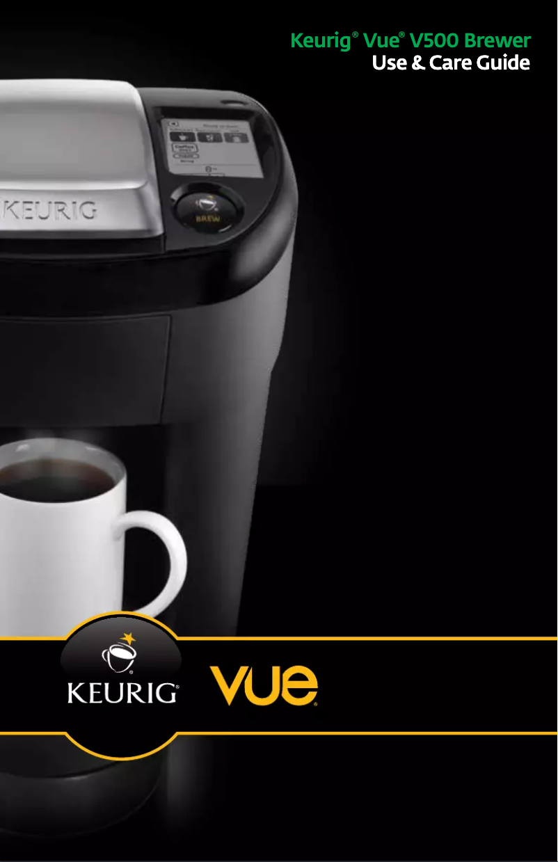 Page n°1 - Manuel utilisateur Keurig Vue V500