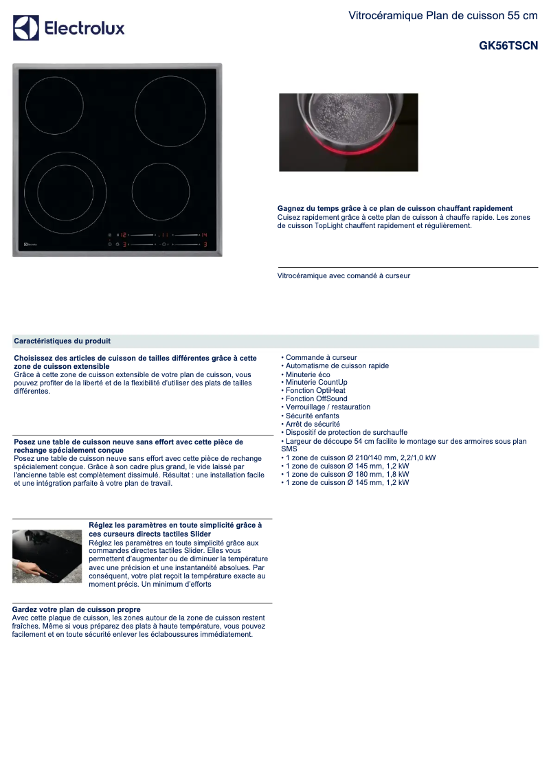 Image de la première page du manuel de l'appareil GK56TSCN