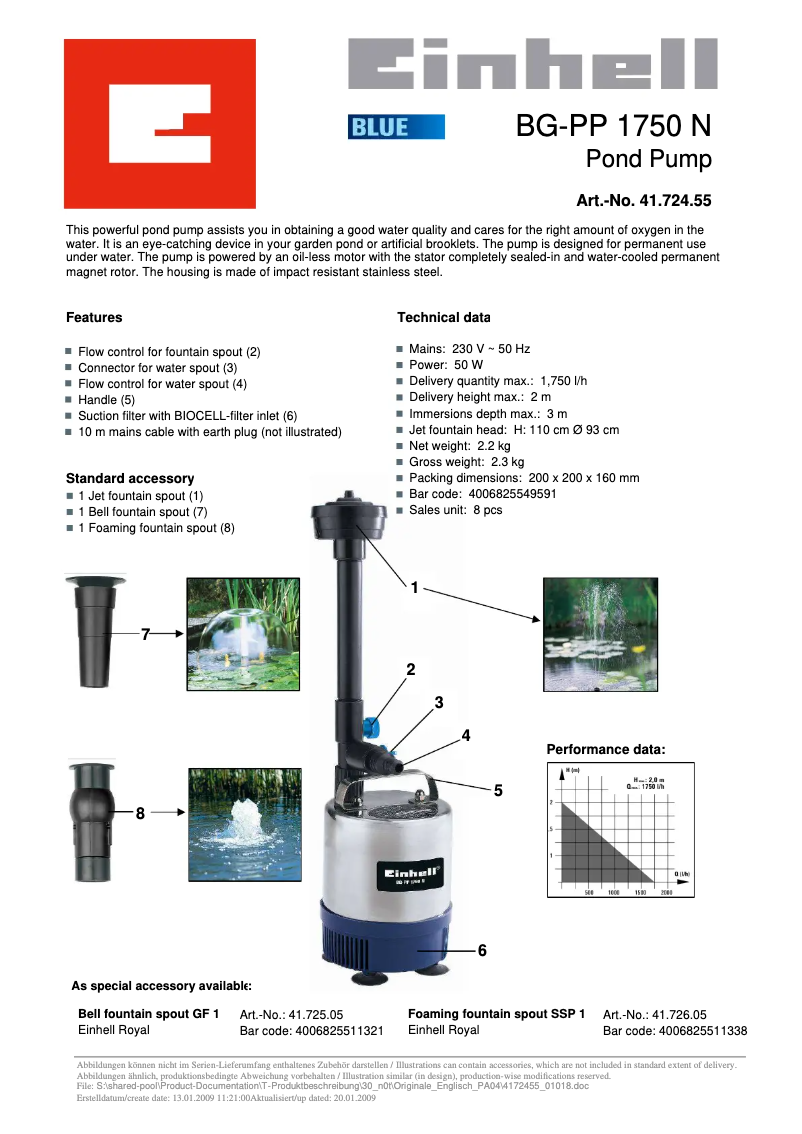 Image de la première page du manuel de l'appareil BG-PP 1750 N