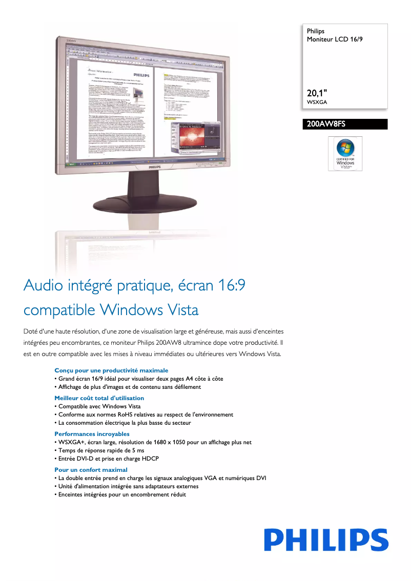 Imagen de la primera página del manual del dispositivo 200AW8FS