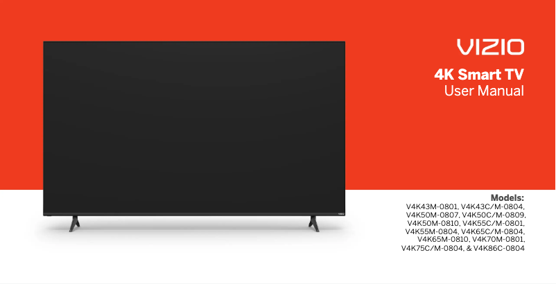 Page 1 de la notice Manuel utilisateur VIZIO V4K55M-0801