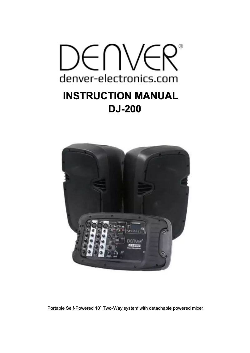 Page 1 de la notice Manuel utilisateur Denver DJ-200