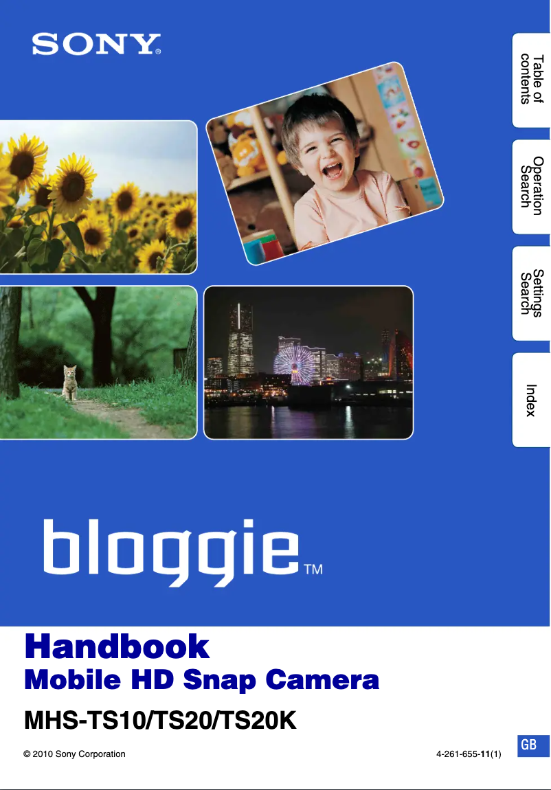 Page n°1 - Manuel utilisateur Sony bloggie MHS-TS20