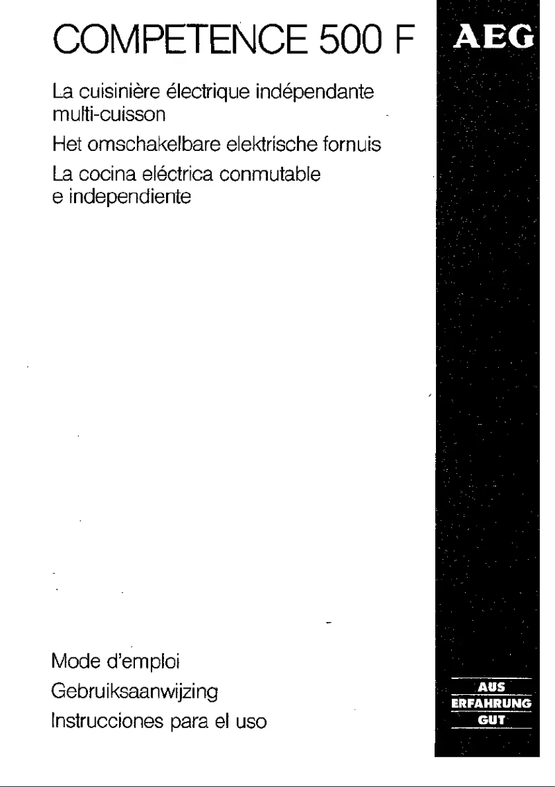 Image de la première page du manuel de l'appareil Competence 500F