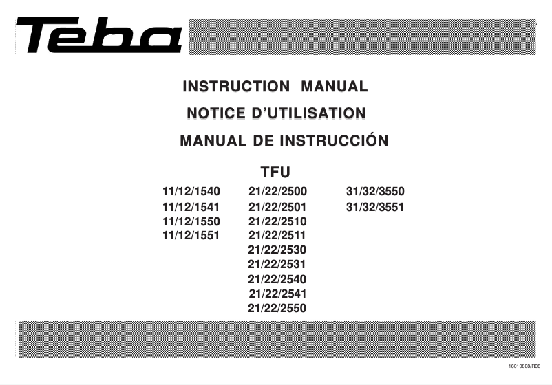 Page 1 de la notice Manuel utilisateur Teba U3550