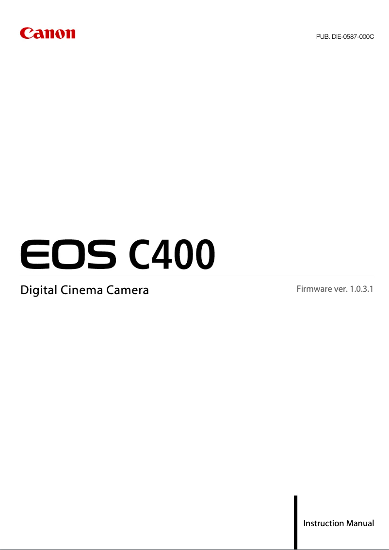 Página 1 del manual Manual de usuario Canon EOS C400