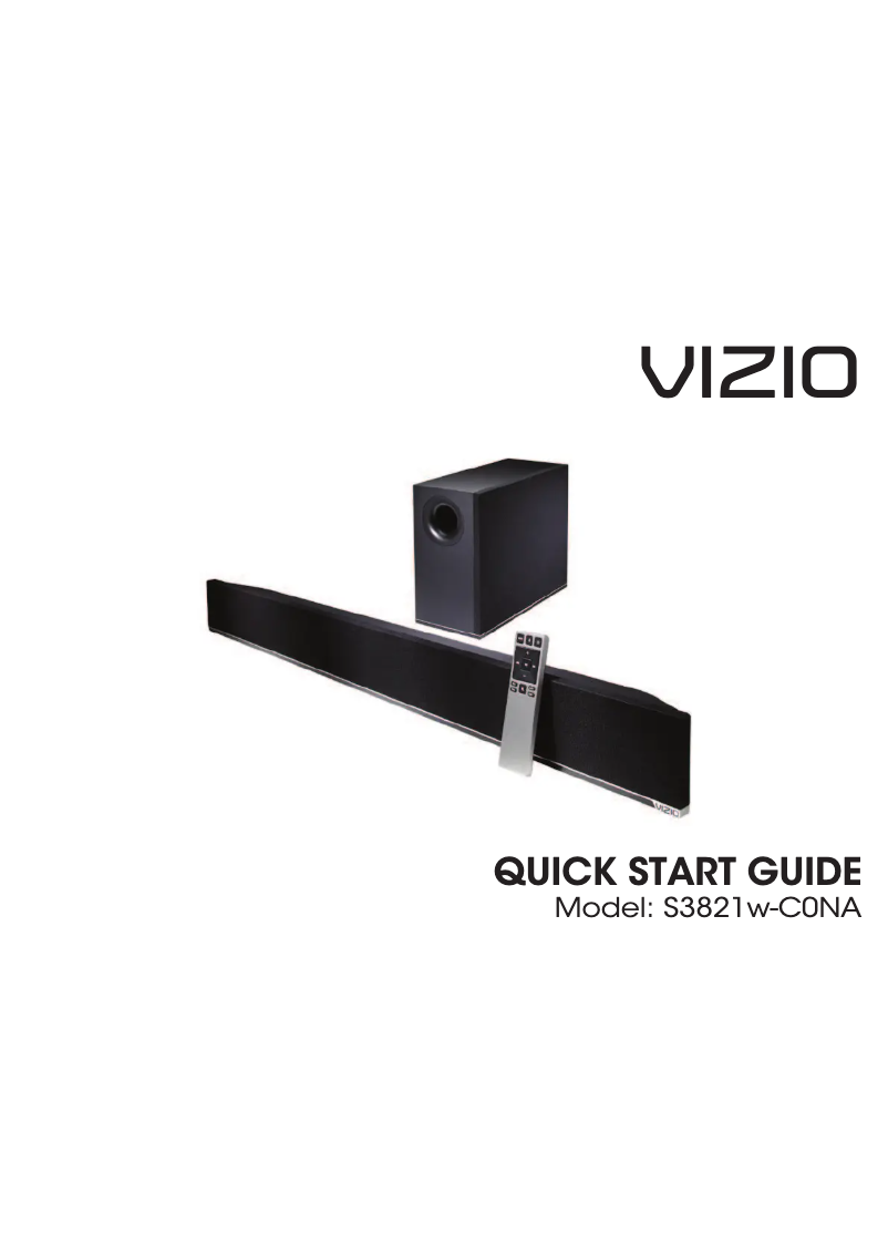 Page 1 of the manual User Manual VIZIO S3821w-CNA