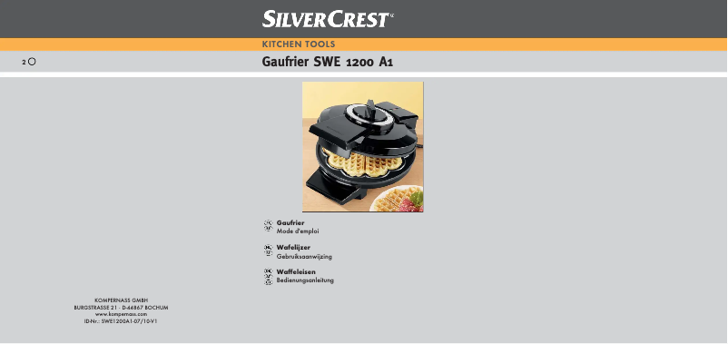 Page n°1 - Manuel utilisateur SilverCrest SWE 1200 A1