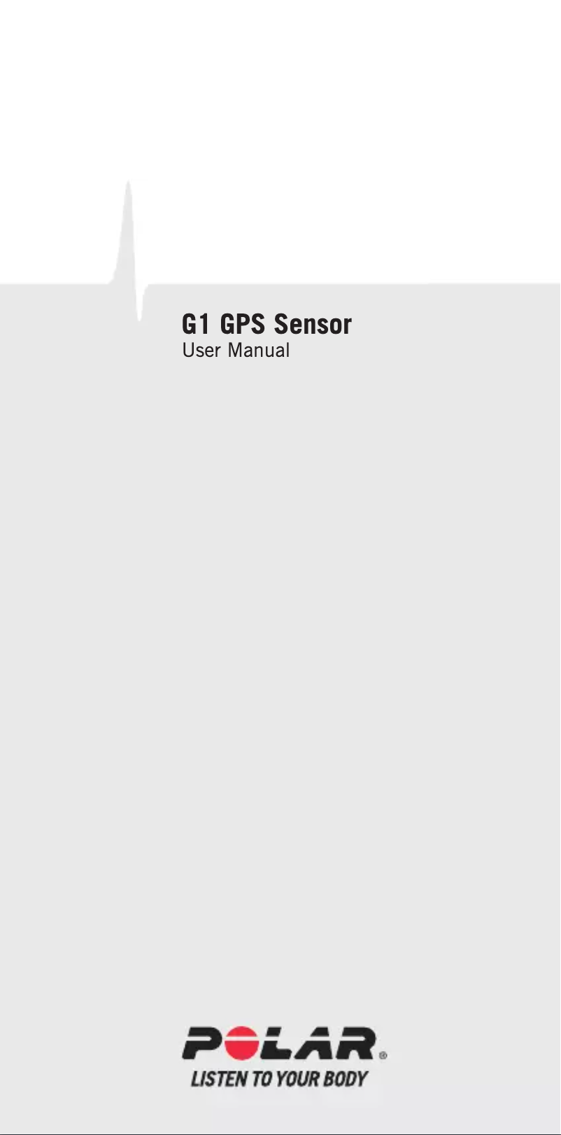 Image de la première page du manuel de l'appareil G1 GPS Sensor