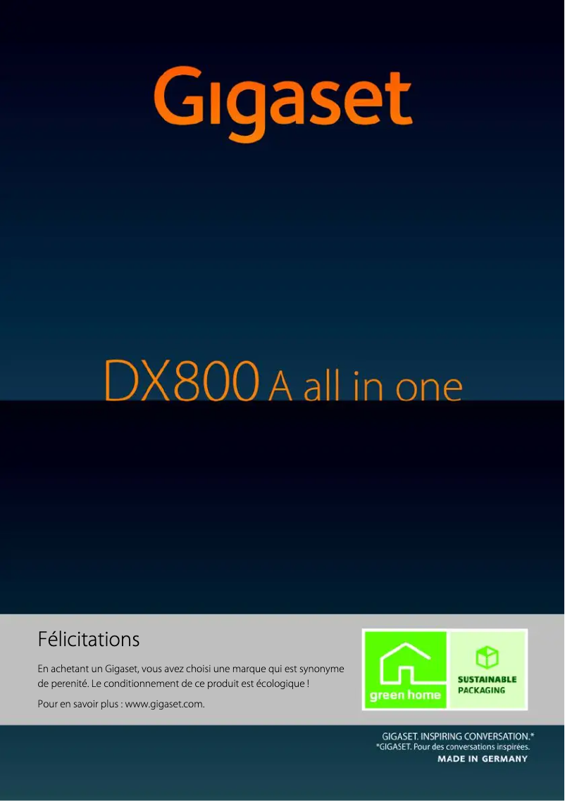 Page 1 of the manual User Manual Gigaset DX800A all in one