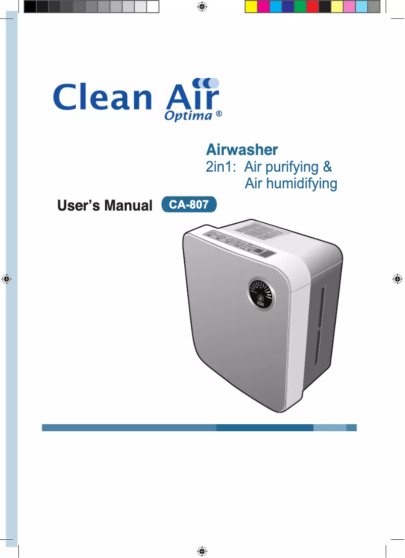 Page n°1 - Manuel utilisateur Clean Air Optima CA-807