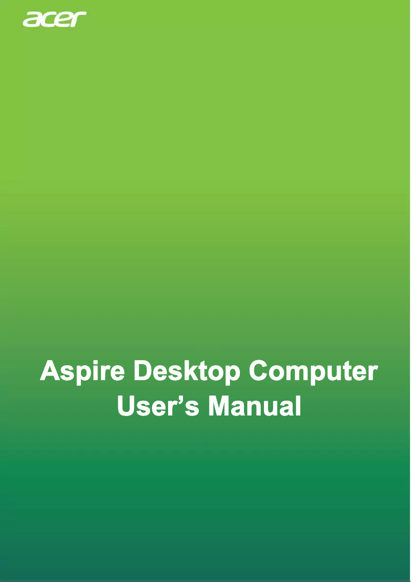 Página 1 del manual Manual de usuario Acer XC-885