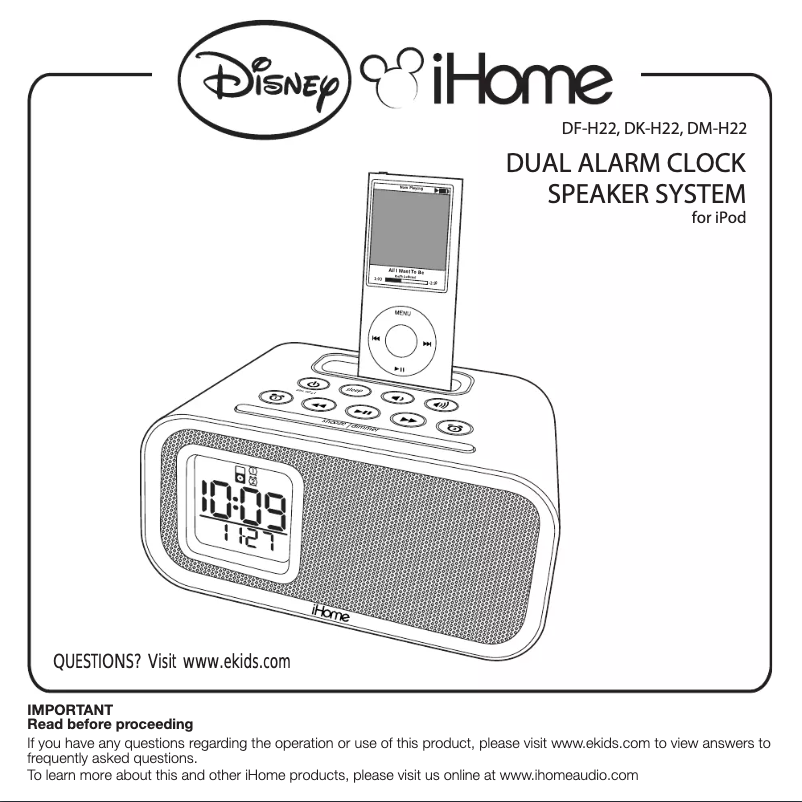 Page 1 of the manual User Manual KIDdesigns DY-H22