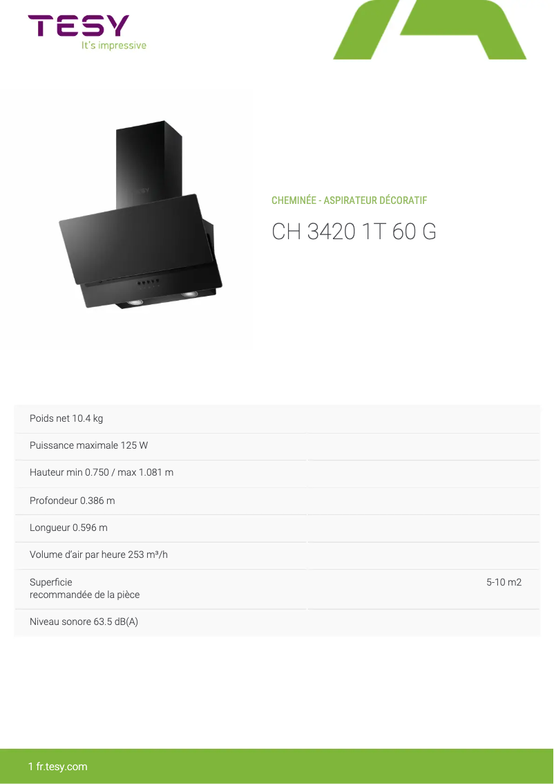 Image de la première page du manuel de l'appareil CH 3420 1T 60 G