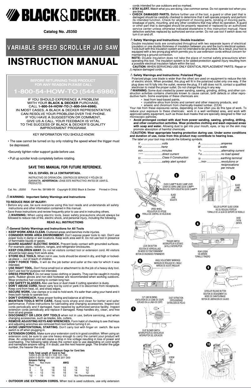 Page 1 de la notice Manuel utilisateur Black & Decker JS350K