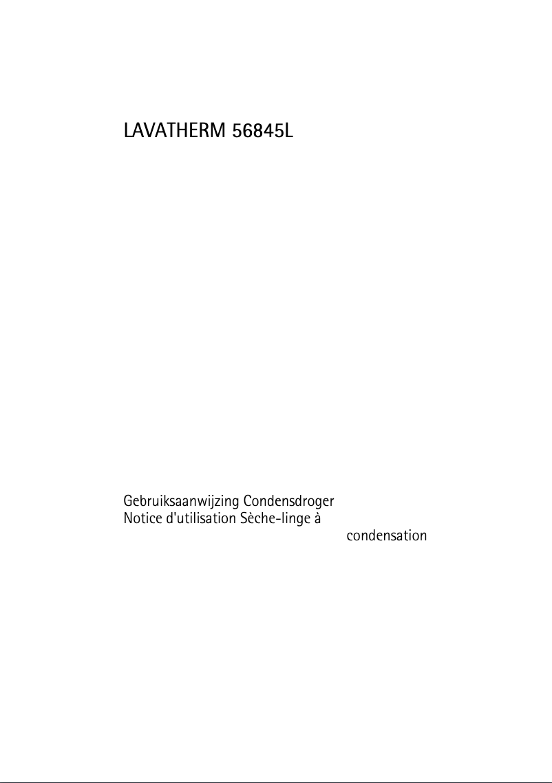Page 1 de la notice Manuel utilisateur AEG-Electrolux Lavatherm 56845 l