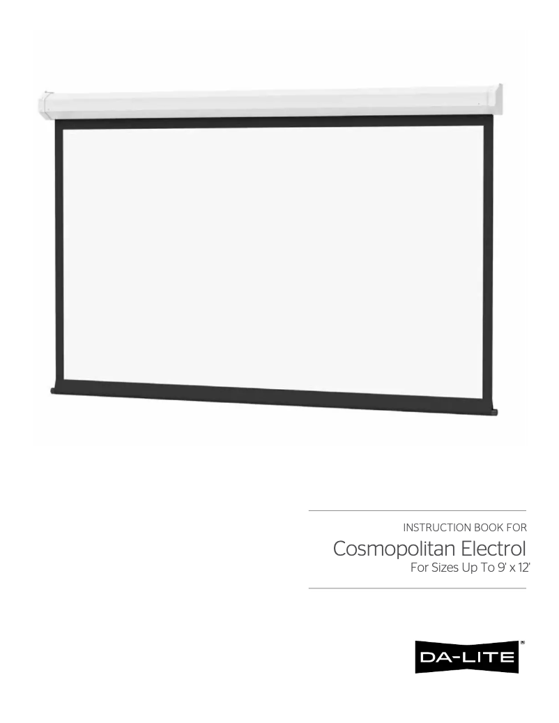 Page 1 de la notice Manuel utilisateur Da-Lite Cosmopolitan Electrol