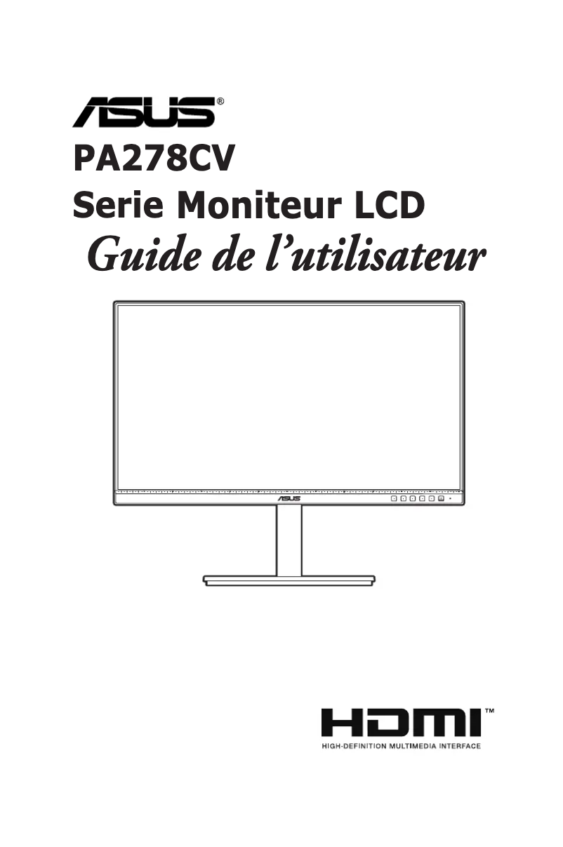 Page 1 de la notice Manuel utilisateur Asus ProArt PA278CV