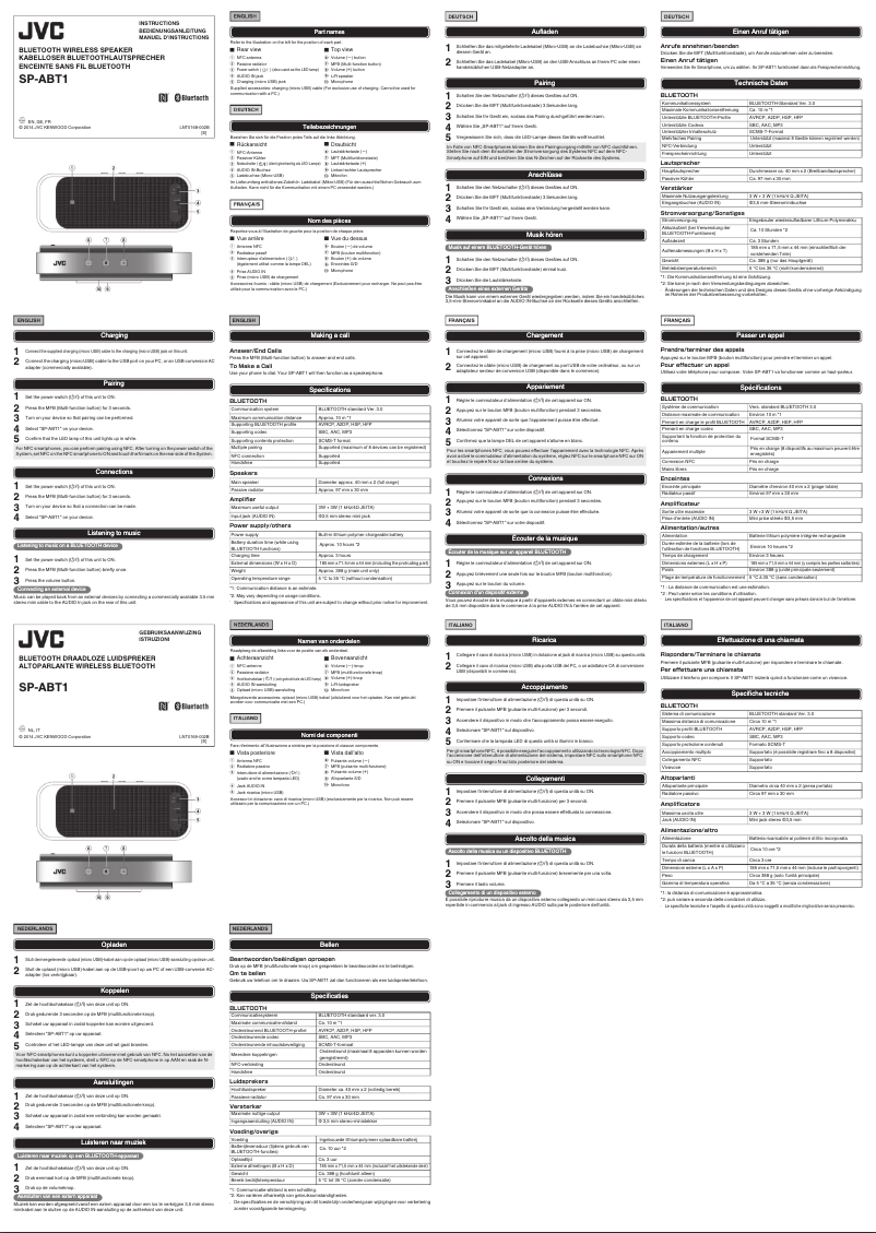 Image de la première page du manuel de l'appareil SP-ABT1