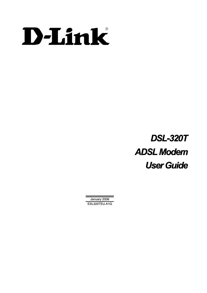 Page 1 de la notice Manuel utilisateur D-Link DSL-320T