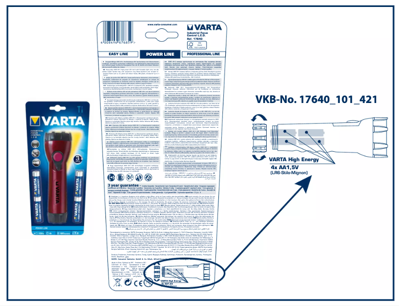 Page 1 de la notice Manuel utilisateur Varta 17640
