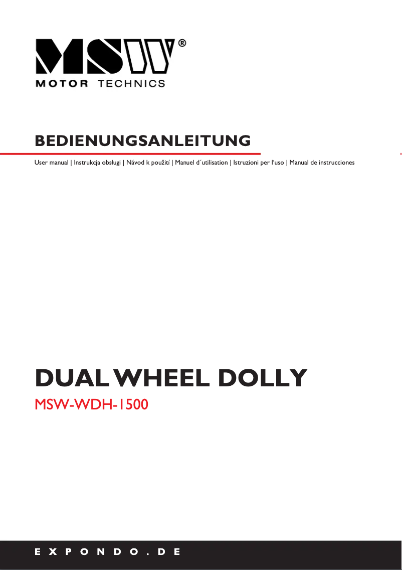 Página 1 del manual Manual de usuario MSW MSW-WDH-1500