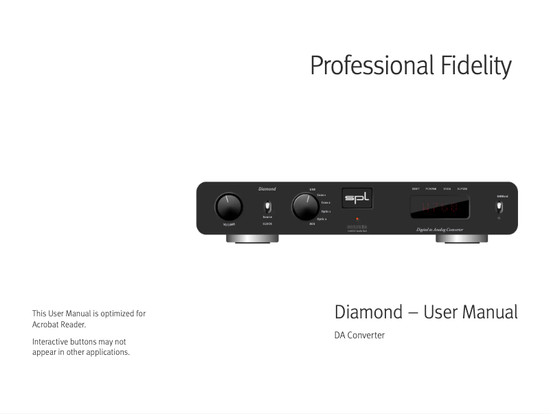 Image de la première page du manuel de l'appareil Diamond