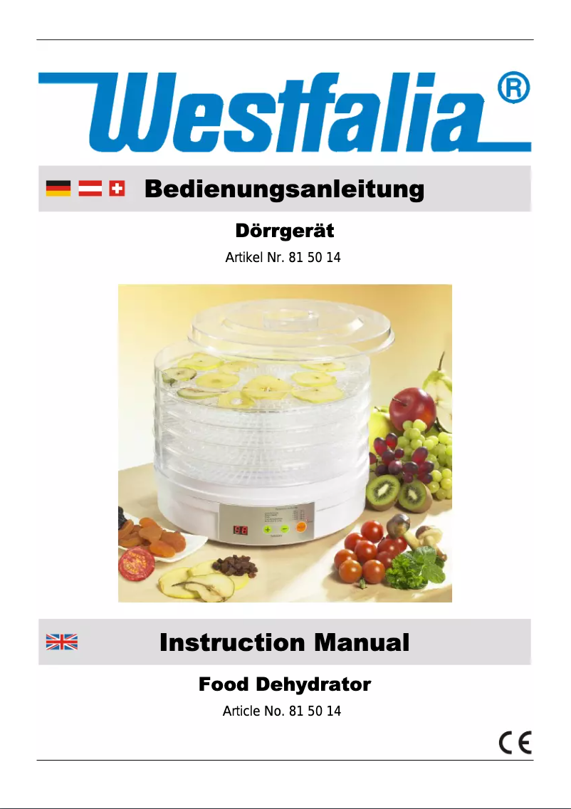 Page 1 de la notice Manuel utilisateur Westfalia 815014