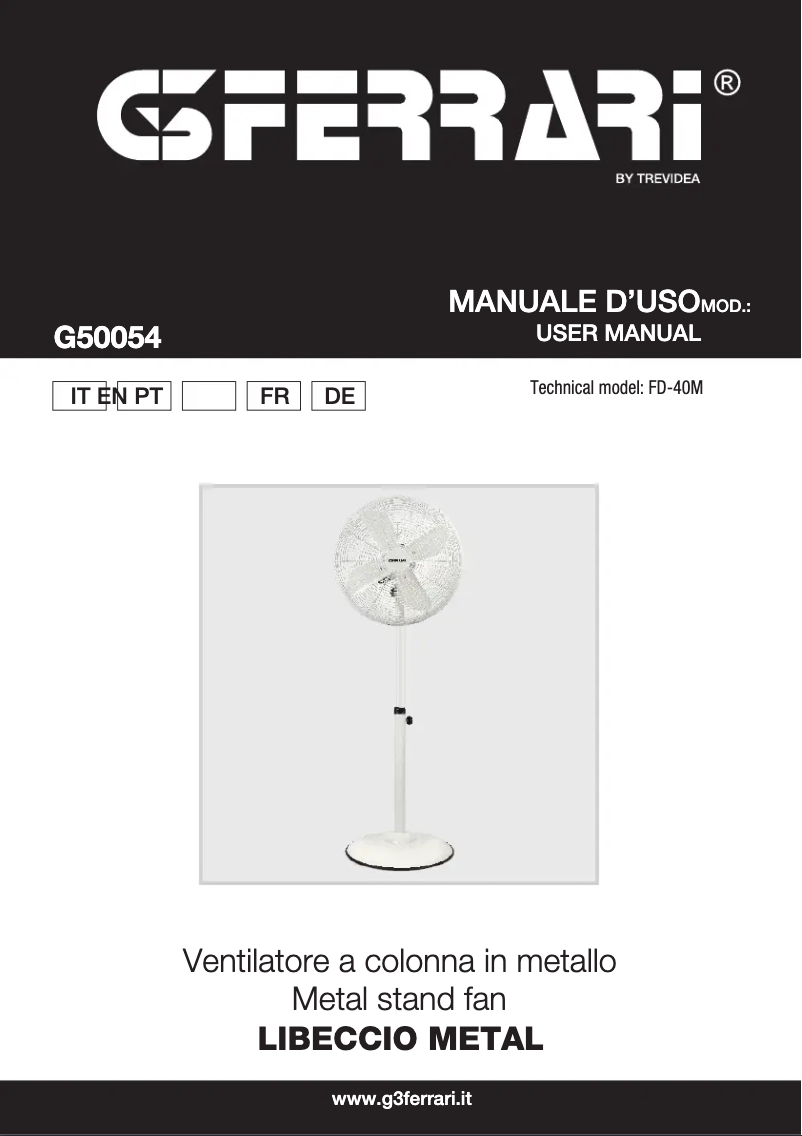 Page 1 de la notice Manuel utilisateur G3 Ferrari Libeccio Metal G50054