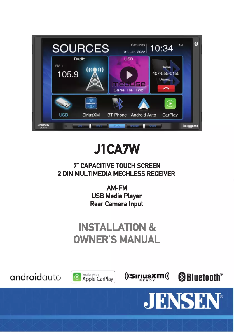Page 1 de la notice Manuel utilisateur Jensen J1CA10FL