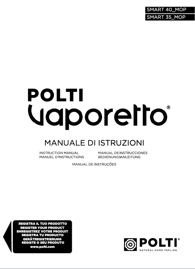 Page 1 de la notice Manuel utilisateur Polti Vaporetto Smart 40 MOP