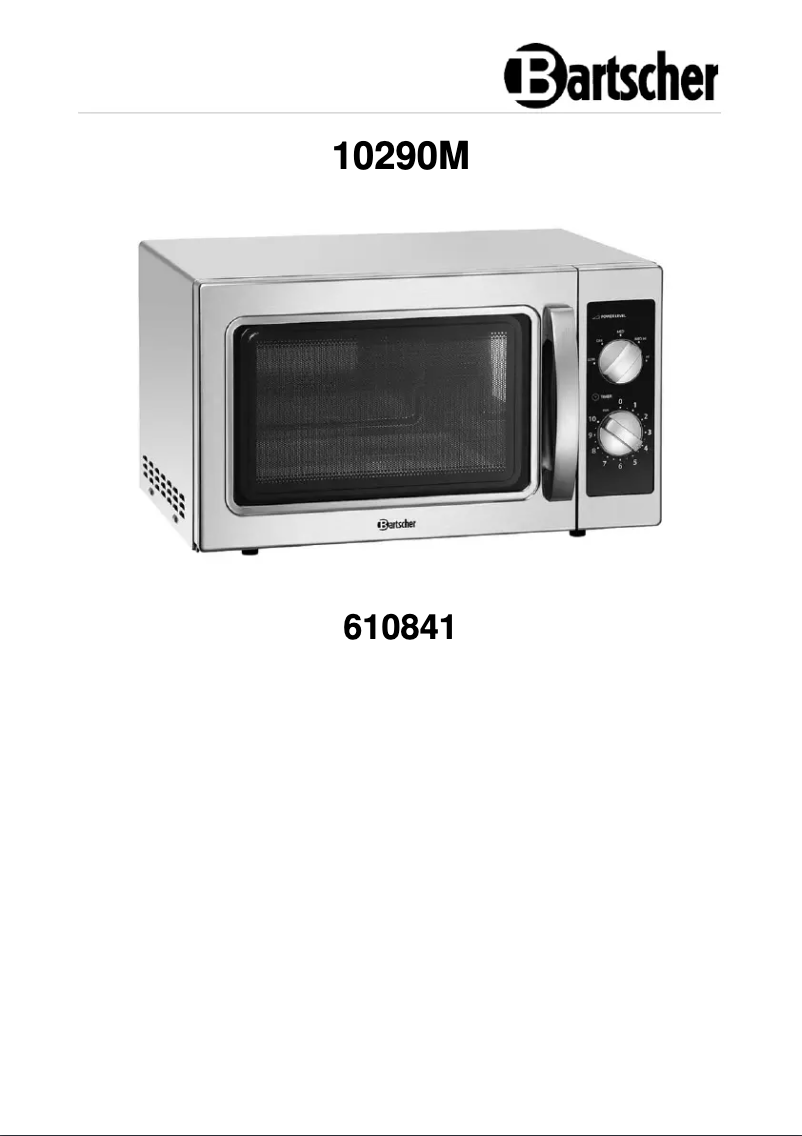Page 1 de la notice Manuel utilisateur Bartscher 10290M
