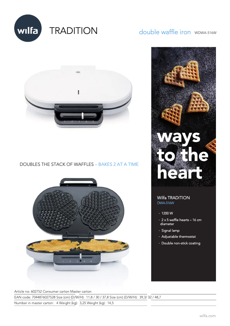 Imagen de la primera página del manual del dispositivo Tradition WDWA-516W