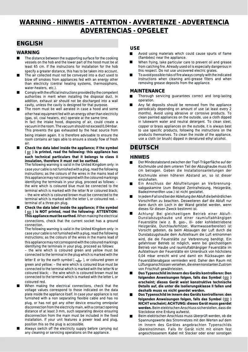 Page 1 de la notice Manuel utilisateur Candy CBG 62 X