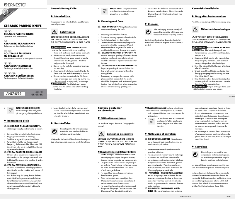 Image de la première page du manuel de l'appareil HG01018A