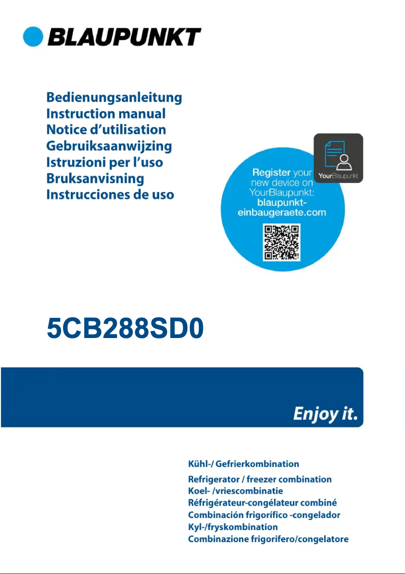Page n°1 - Manuel utilisateur Blaupunkt 5CB288SD0