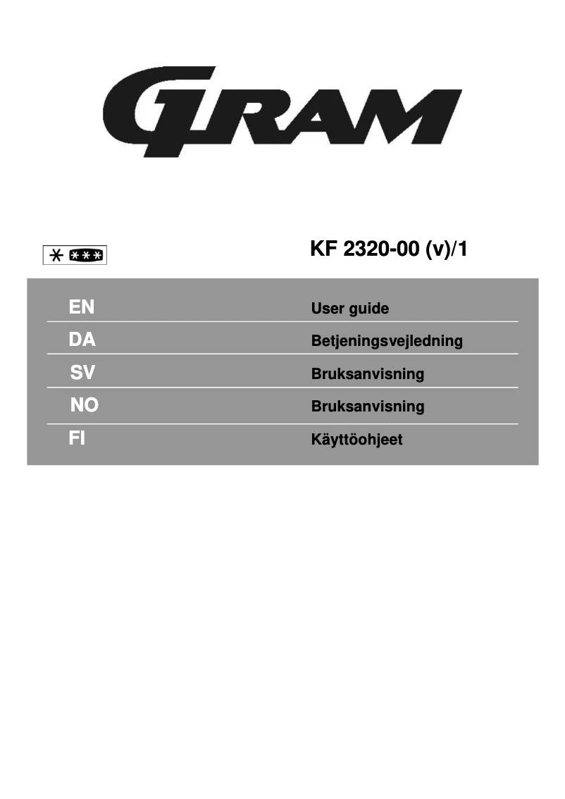 Page n°1 - Manuel utilisateur Gram KF 2320-00 (v)/1