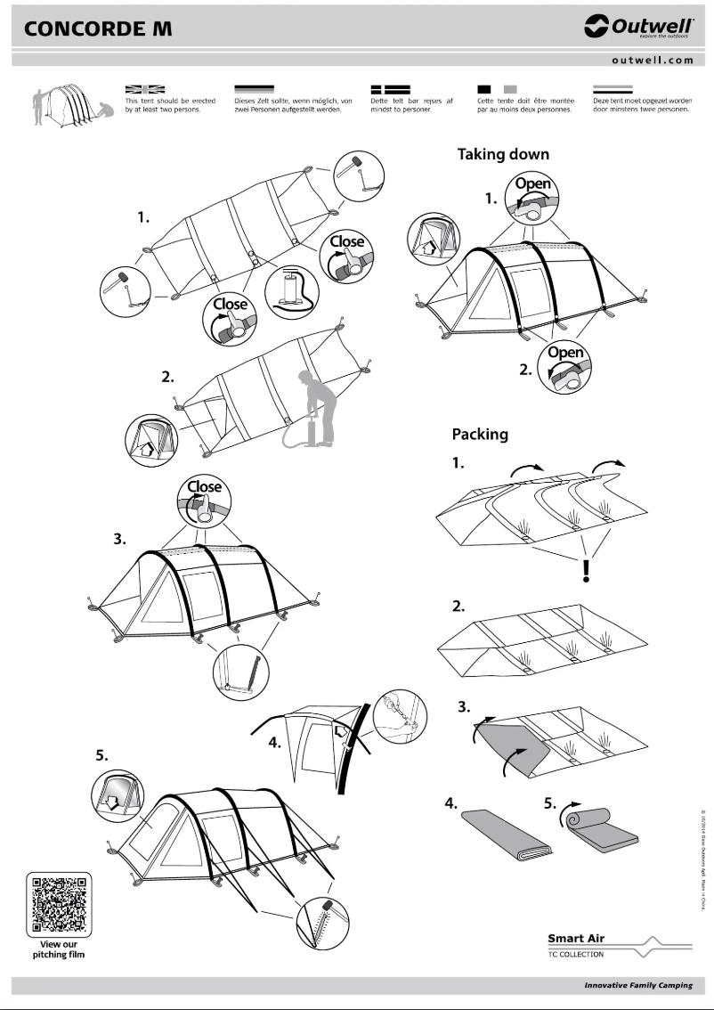 Page 1 de la notice Manuel utilisateur Outwell Concorde M