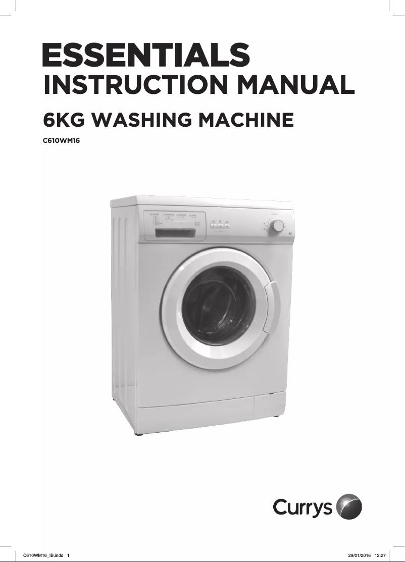 Page 1 de la notice Manuel utilisateur Currys Essentials C610WM16